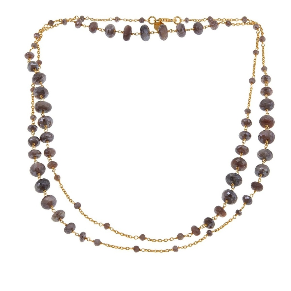 Rarities 40" Peach Moonstone Beaded Necklace